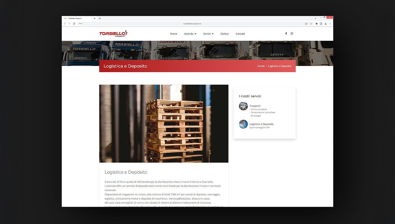 Sito web Torsiello Trasporti